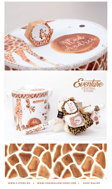 Trusou de botez cu broderie personalizata pentru baieti, Girafa  8